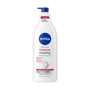 Nivea Intense Healing body lotion bottle on a white background