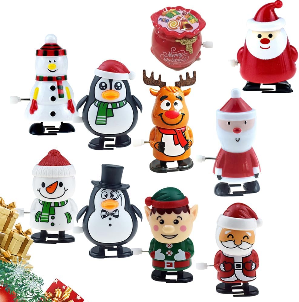 10PCS Christmas Wind Up Toys, Christmas Stocking Stuffers Wind Up Toy