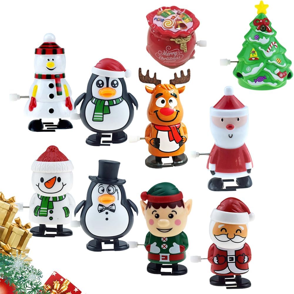 10PCS Christmas Wind Up Toys, Christmas Stocking Stuffers Wind Up Toy