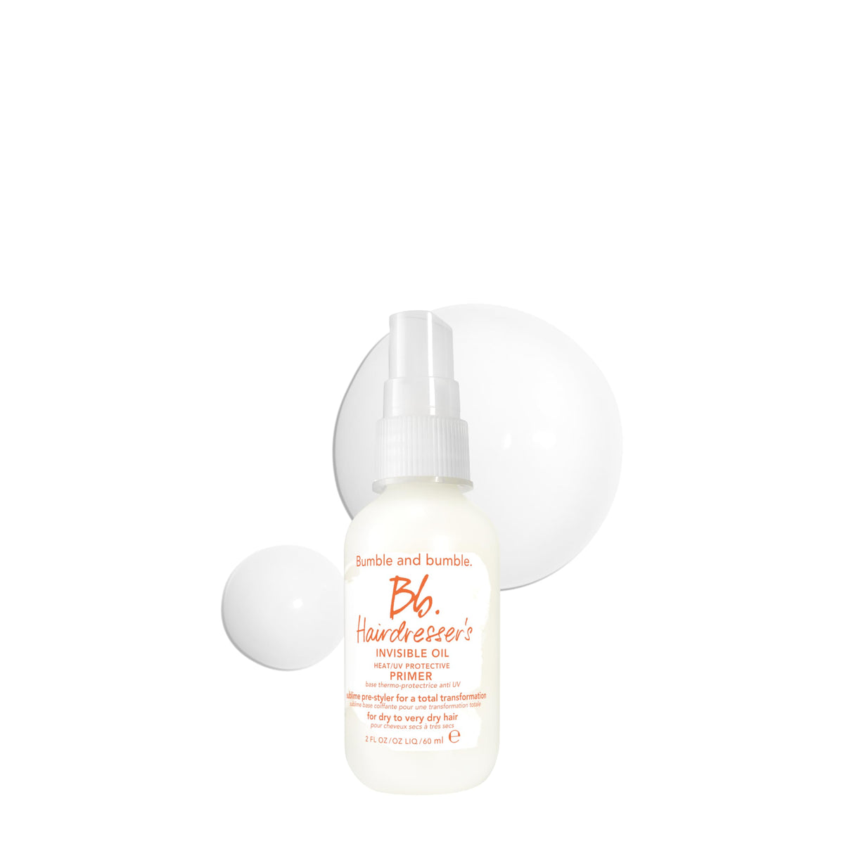 Bumble and bumble. Hairdresser's Invisible Oil Heat/UV Protection Leave-In Conditioner Hair Primer | Hydrating, Anti Frizz, Color Safe | All Hair Types and Textures | With Argan + Coconut Oil, 2 Fl Oz