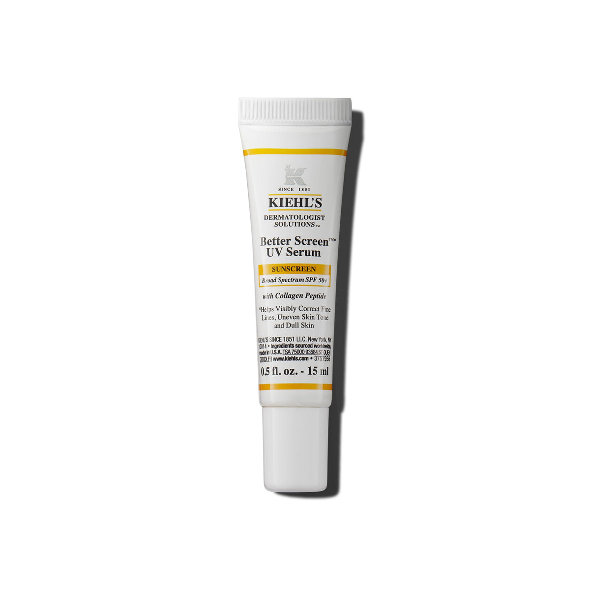 Kiehl's SPF 50+ Sunscreen Serum for Face, Better Screen Facial Sunscreen with Collagen Peptides, No White Cast, For All Skin Types, Shields UVA/UVB, Correcst Signs of Aging - Wrinkles & Smoothness