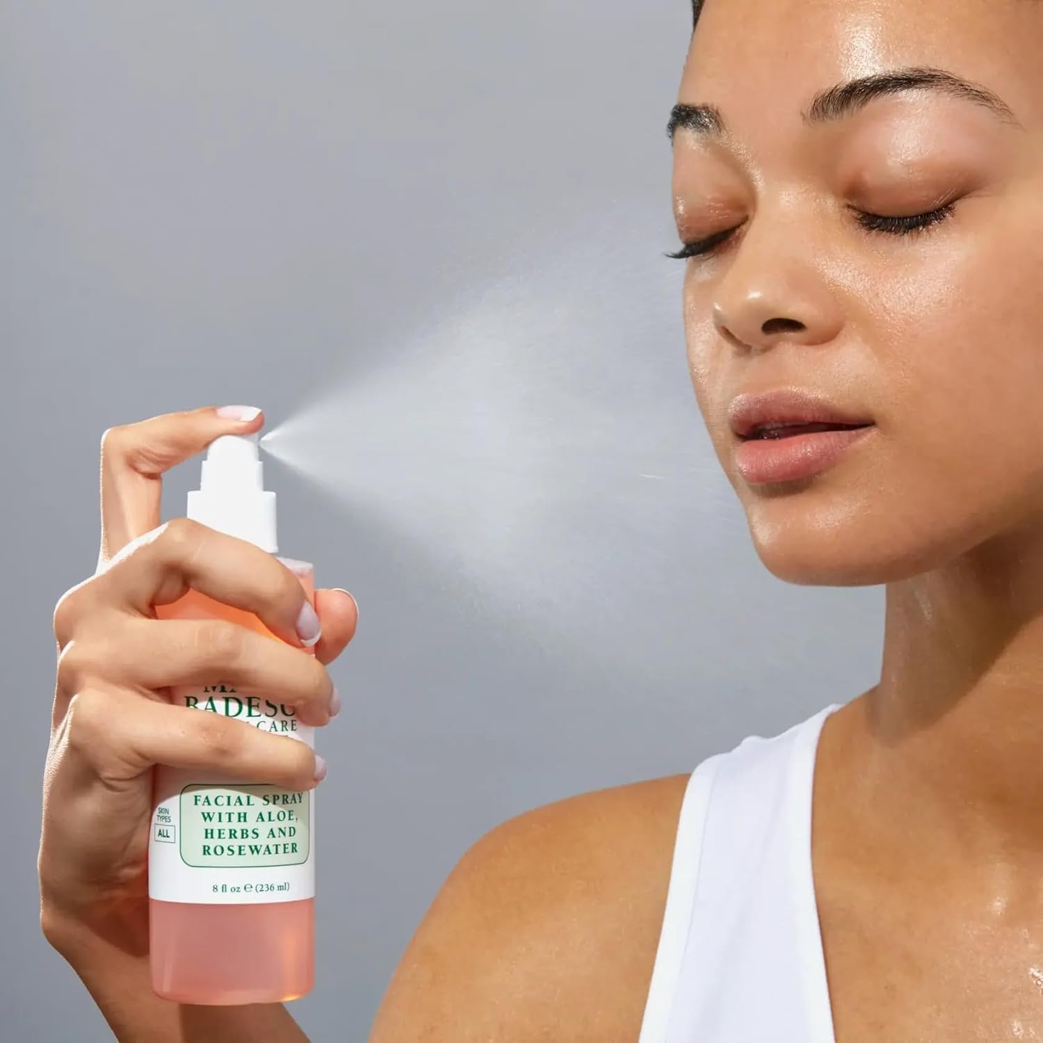 Mario Badescu Facial Spray Aloe, Rose Water and Cucumber - Green Tea Duo for Face, Neck or Hair, Cooling and Hydrating Face Mist for All Skin Types, Dewy Finish, 8 Fl Oz (Pack of 2)