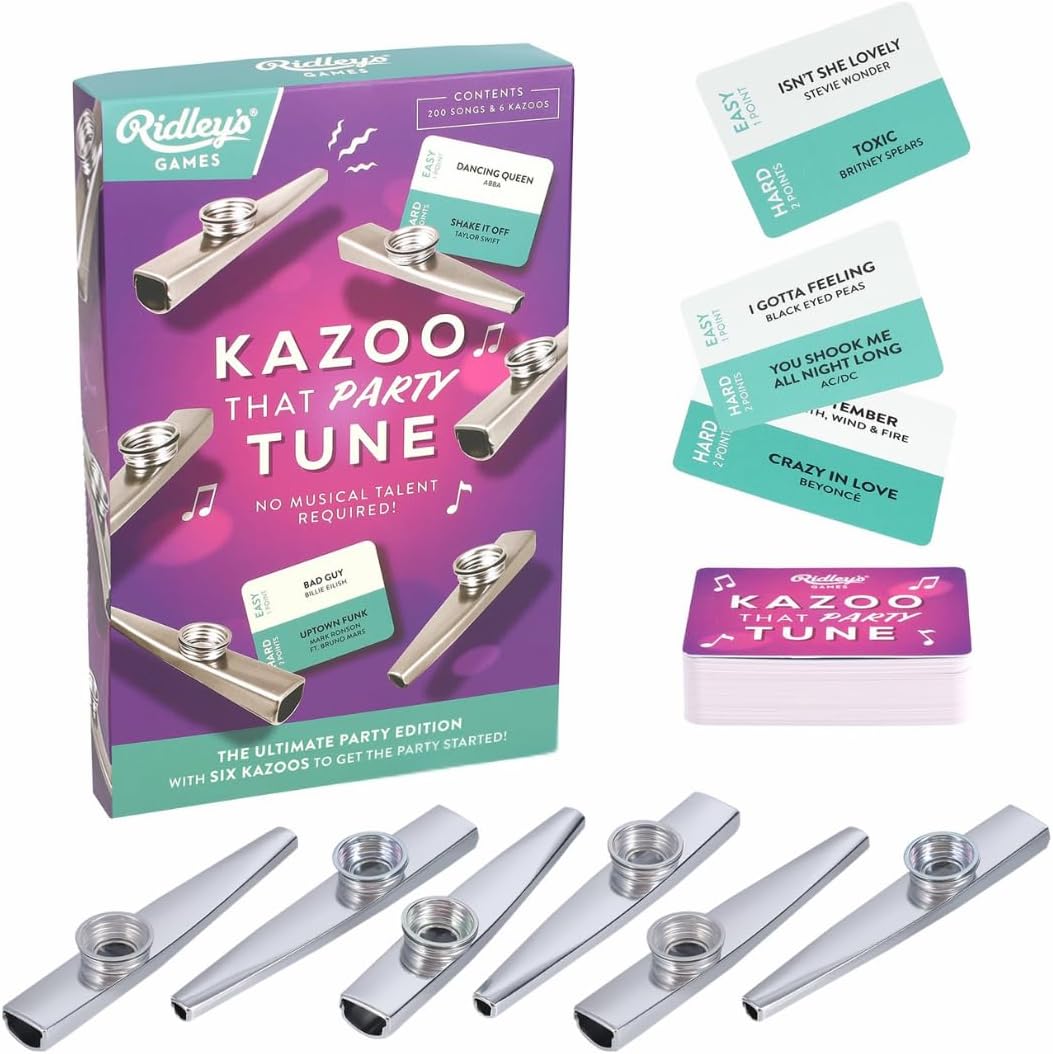 Kazoo that Festive Tune | Holiday Game for the Family | No Musical Talent Required | Includes 4 Kazoos and 100 Festive Songs