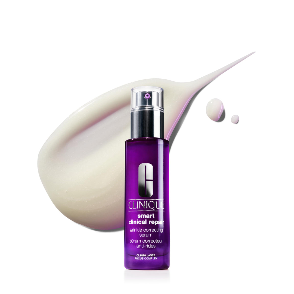 Clinique Smart Clinical Repair Wrinkle Correcting Anti Aging Face Serum With Hyaluronic Acid, Peptides + Advanced Retinoid Serum For All Skin Types | Hydrating, 1.7 Fl Oz