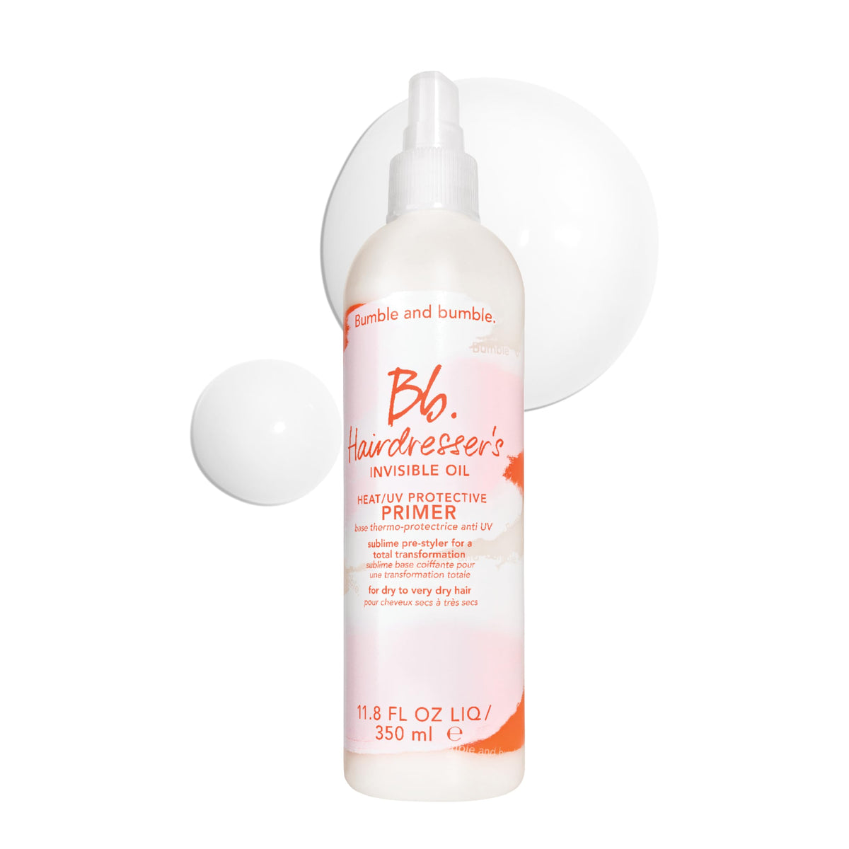 Bumble and bumble. Hairdresser's Invisible Oil Heat/UV Protection Leave-In Conditioner Hair Primer | Hydrating, Anti Frizz, Color Safe | All Hair Types, Textures | With Argan + Coconut Oil, 11.8Fl Oz