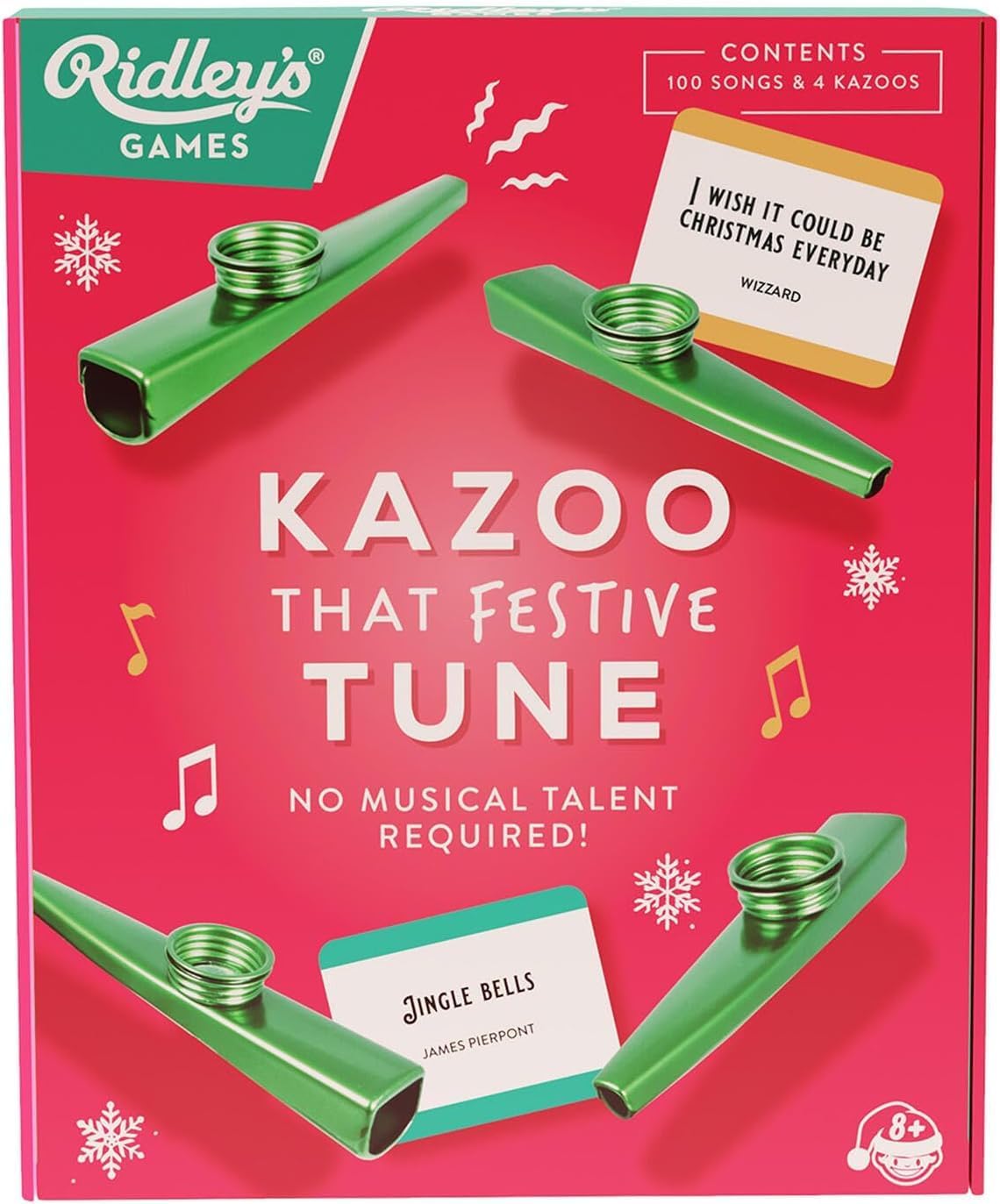 Kazoo that Festive Tune | Holiday Game for the Family | No Musical Talent Required | Includes 4 Kazoos and 100 Festive Songs