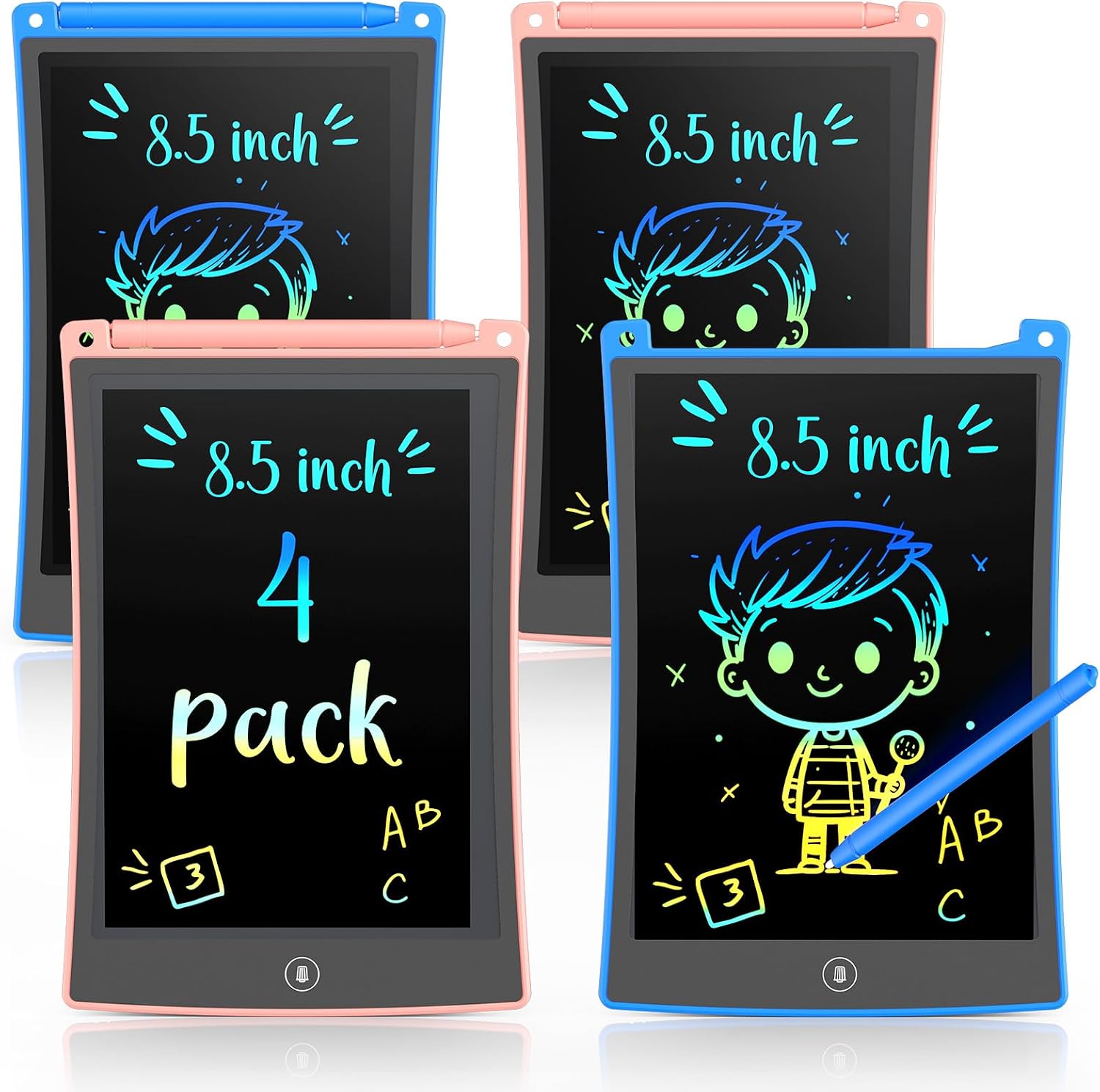 TEKFUN Party Favor 20 Pack LCD Writing Tablet with Stylus, 8.5in Erasable Doodle Board Mess Free Drawing Pad for Kids, Car Trip Educational Toys Birthday Christmas Gift for 3 4 5 6 7 Girls Boys