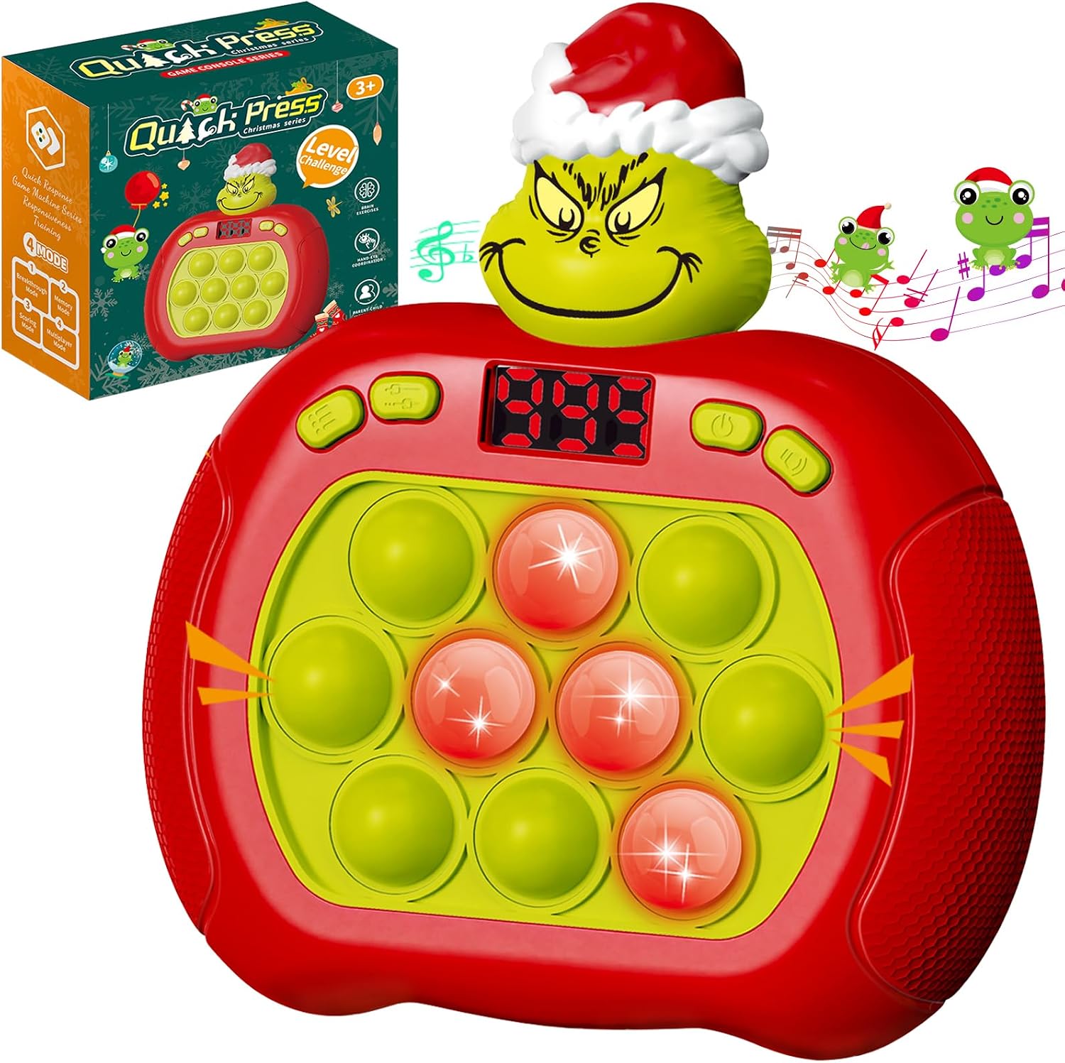 Upgraded Pop Push Game Toy for Kids, Quick Fast Push Pop Puzzle Handheld Game Light up Fidget Toy 8-12, Bubble Sensory Toys Christmas Stocking Stuffers Birthday Gifts for Kids Ages 3-12