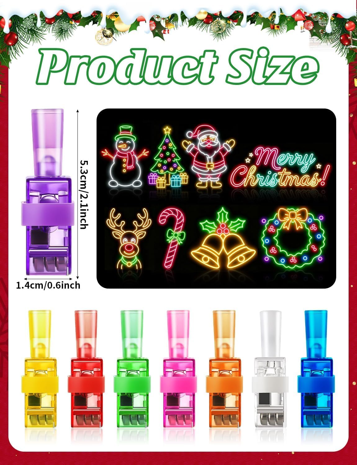 80Pcs Christmas Finger Lights Party Favors Light Up Toys Bulk