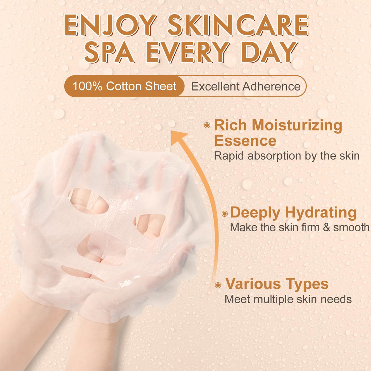 KONEUK 70 Pack Sheet Face Masks Skincare, Hydrating Face Masks Suitable for All Skin Types, Bulk Facial Mask Gifts Set for Women Skin Care, Home Skincare Spa for Sensitive Skin
