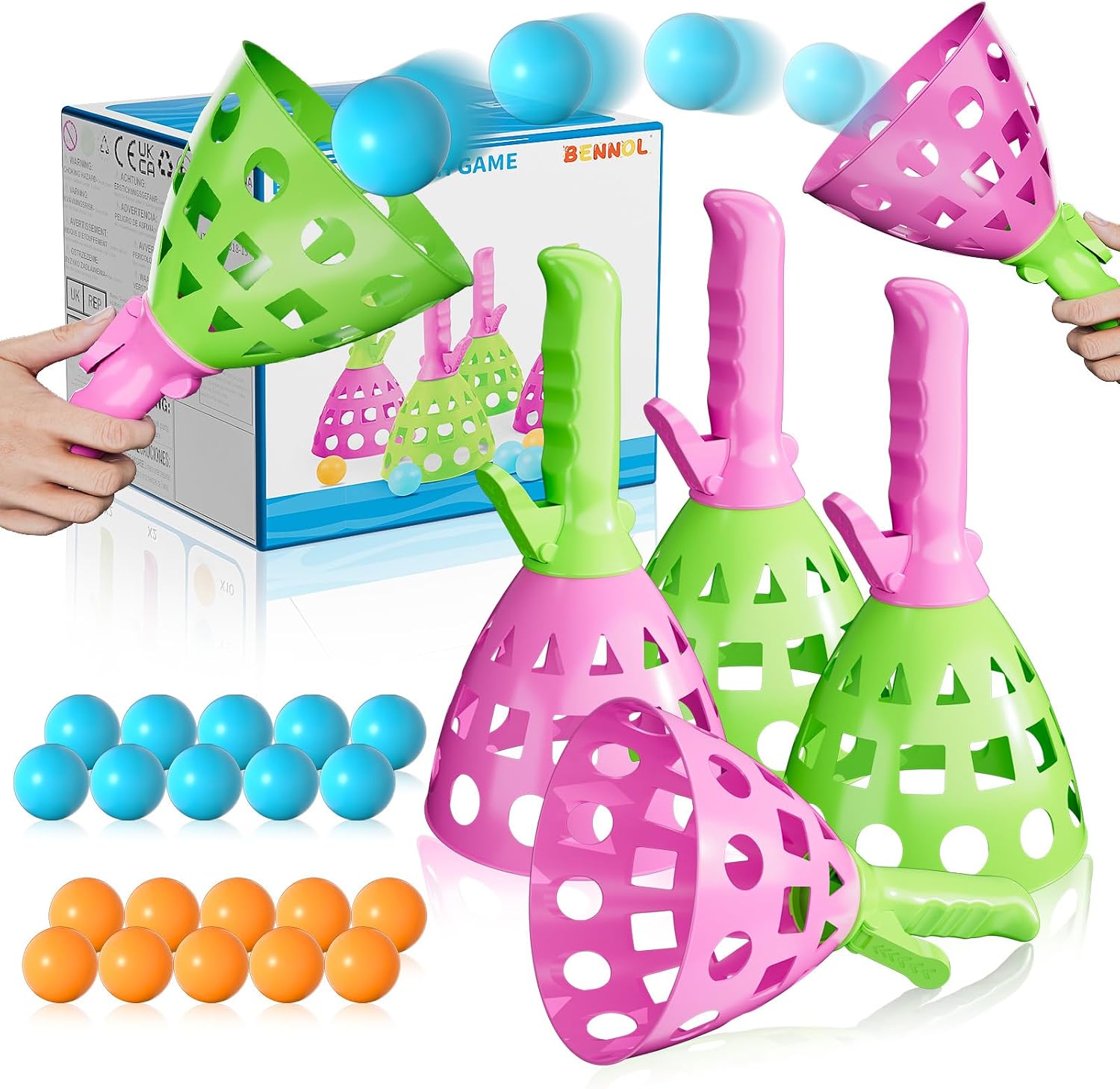 Bennol Outdoor Game Toys for Kids Boys with 20 Balls Pop Pass Catch Ball Game Outside Toys Gifts for 3 4 5 6 7 8 9 10 11 12 Year Old Teens, Outside Outdoor Play Gifts for Kids Boys Ages 3-5 4-8 8-12