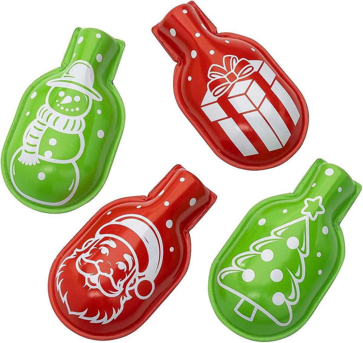 Fun Express 2 1/2" Mini Merry Christmas Red & Green Clicker Toys - 12 Pieces