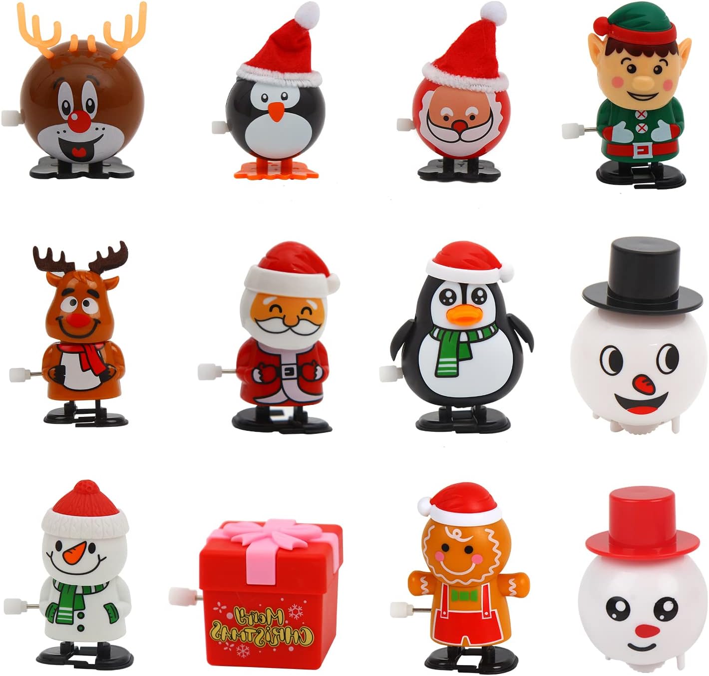 CCINEE 12 Packs Christmas Wind Up Toys Assorted Clockwork Toys Stocking Stuffers for Christmas Party Goody Bag Filler
