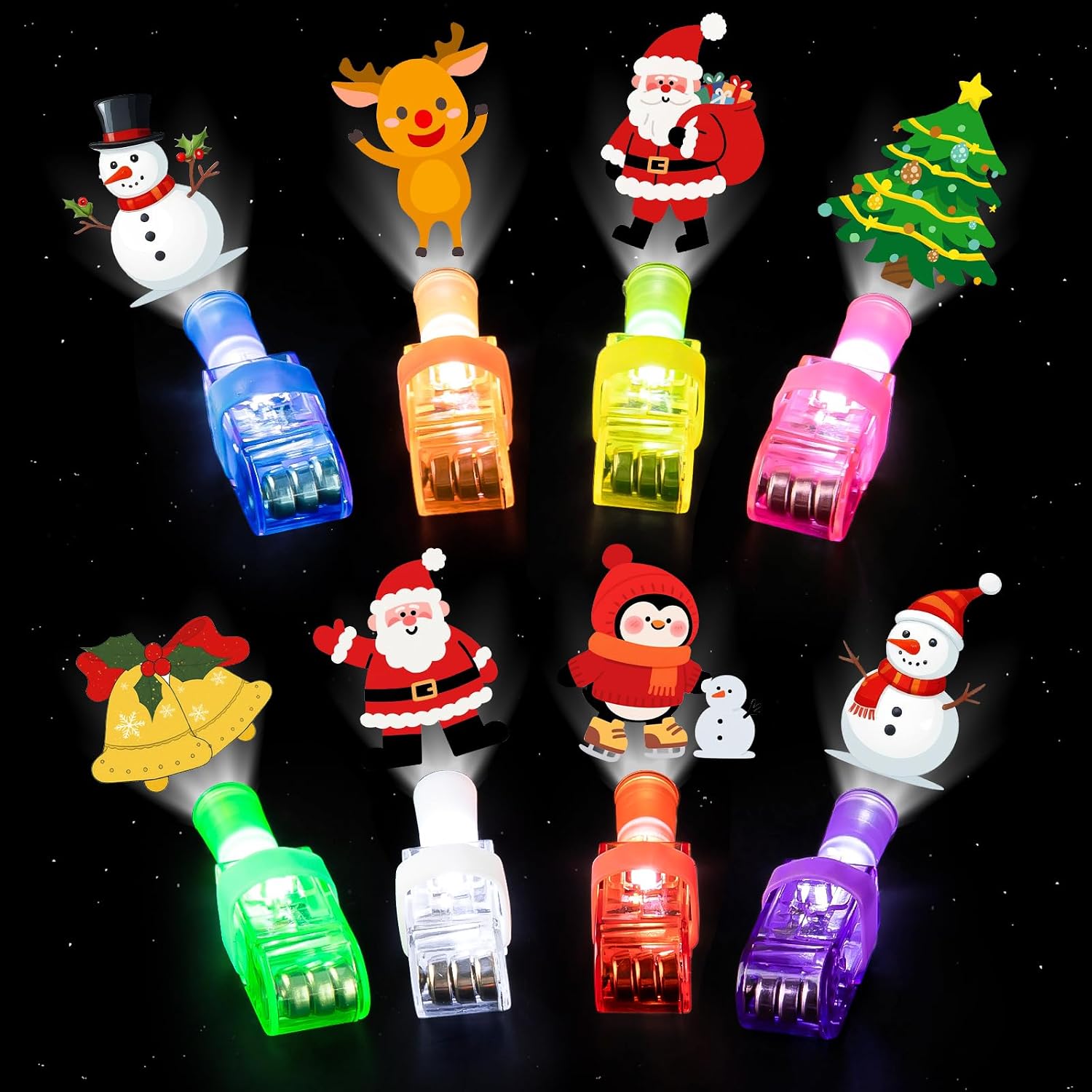 80Pcs Christmas Finger Lights Party Favors Light Up Toys Bulk