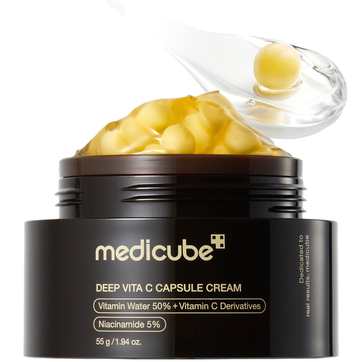 medicube Capsule Cream with Deep Vitamin C | Liposome Vitamin C Golden Capsule for Radiance & Firm-Looking Skin | Hydrating Glow Gel Texture | Korean Skincare, 1.94 oz