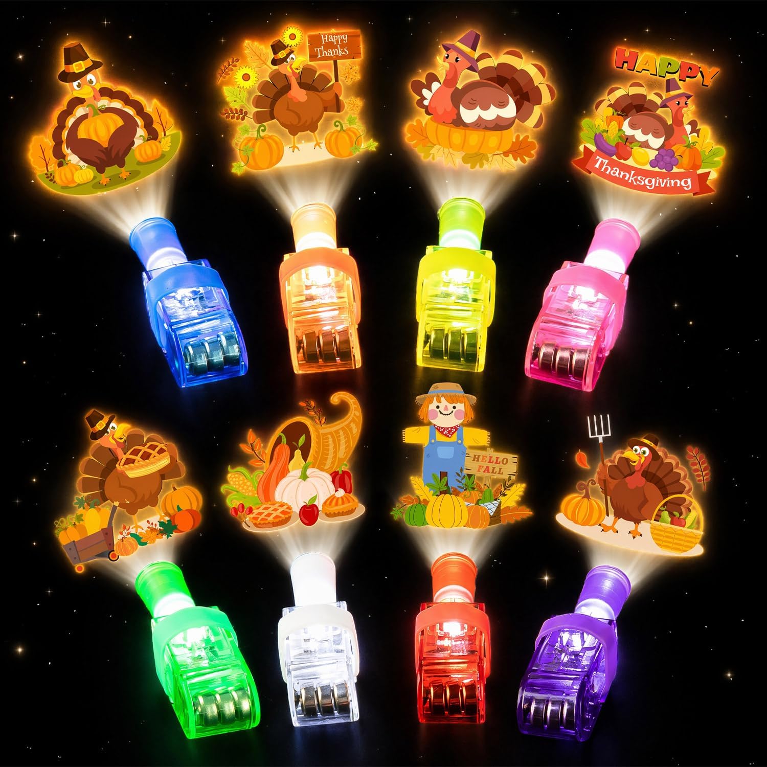 80Pcs Christmas Finger Lights Party Favors Light Up Toys Bulk