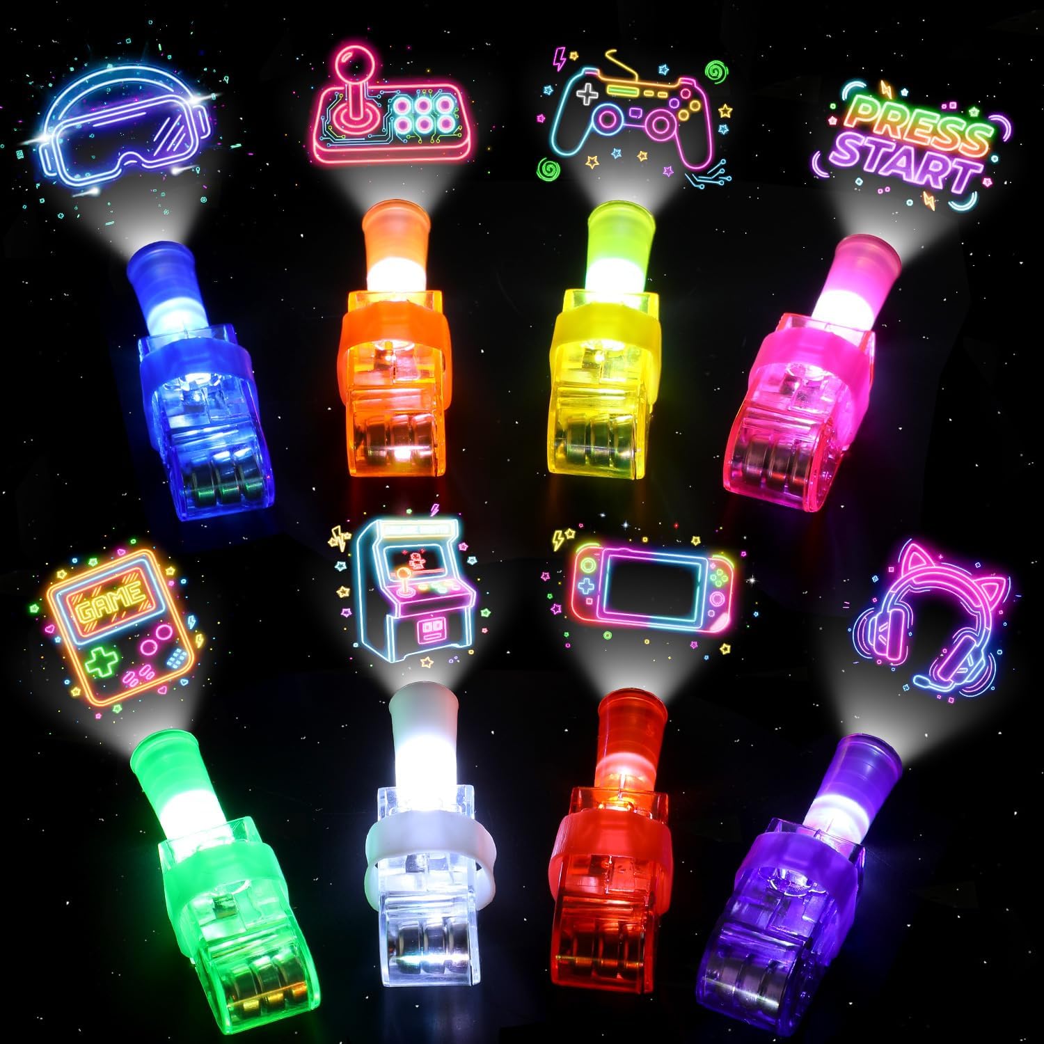 80Pcs Christmas Finger Lights Party Favors Light Up Toys Bulk