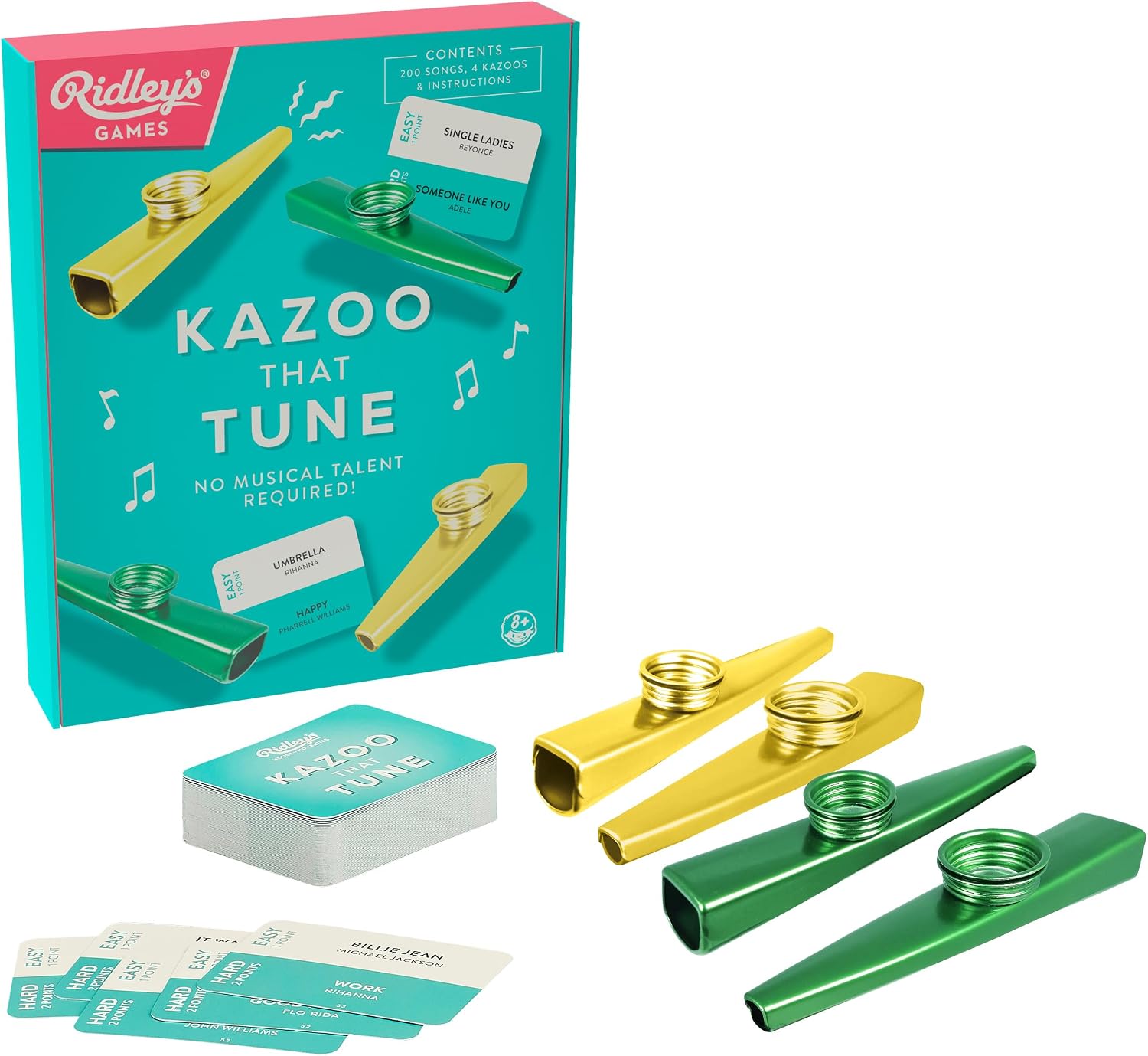 Kazoo that Festive Tune | Holiday Game for the Family | No Musical Talent Required | Includes 4 Kazoos and 100 Festive Songs