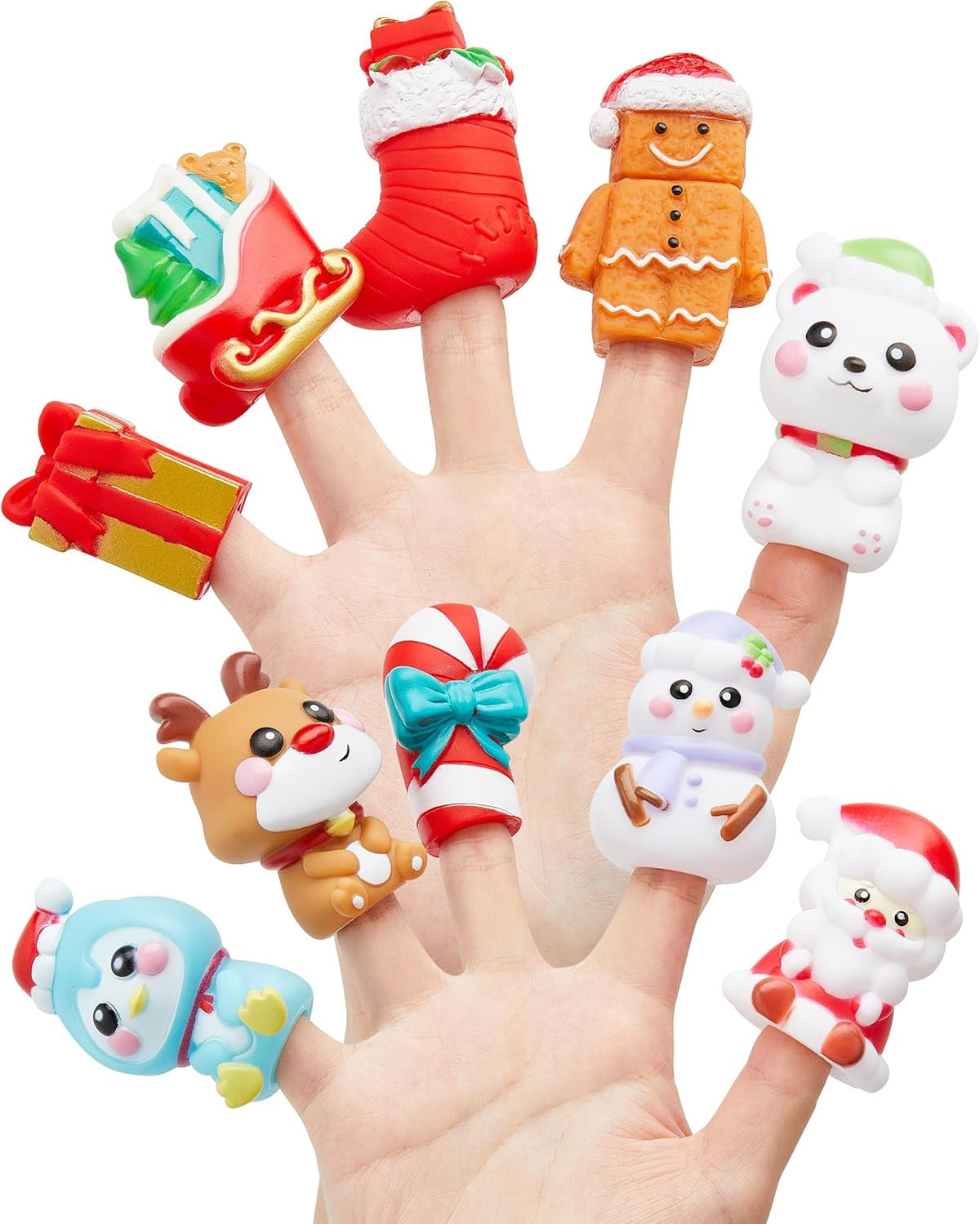 Christmas Finger Puppets, Funny, 10 Pieces