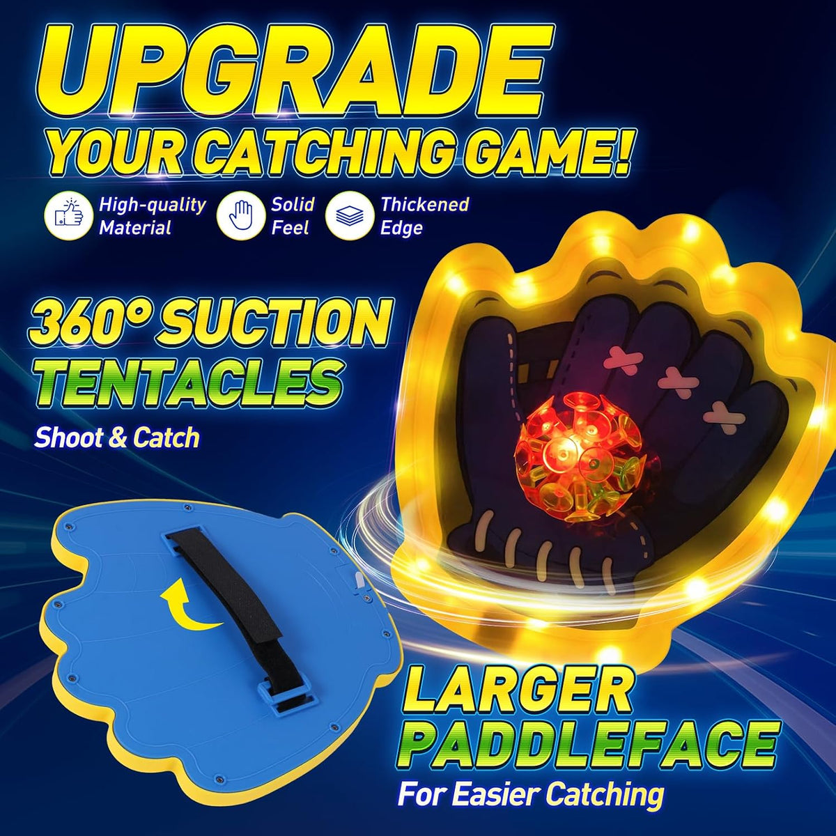 2 Pack LED Toss and Catch Ball Game Set,Light Up Toys for Age 3+