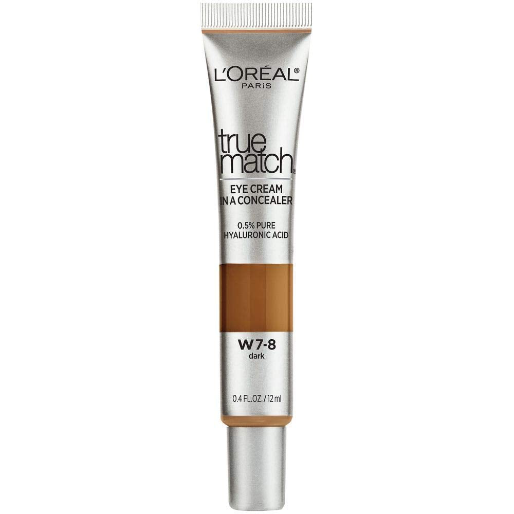 L’Oréal Paris True Match Eye Cream in a Concealer - Shade Dark W7-8 Warm for Deep Skin with Golden Undertones