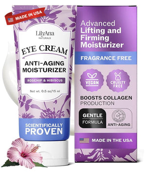 LilyAna Naturals eye cream for dark circles puffiness wrinkles hydrating under eye cream 0.5 oz